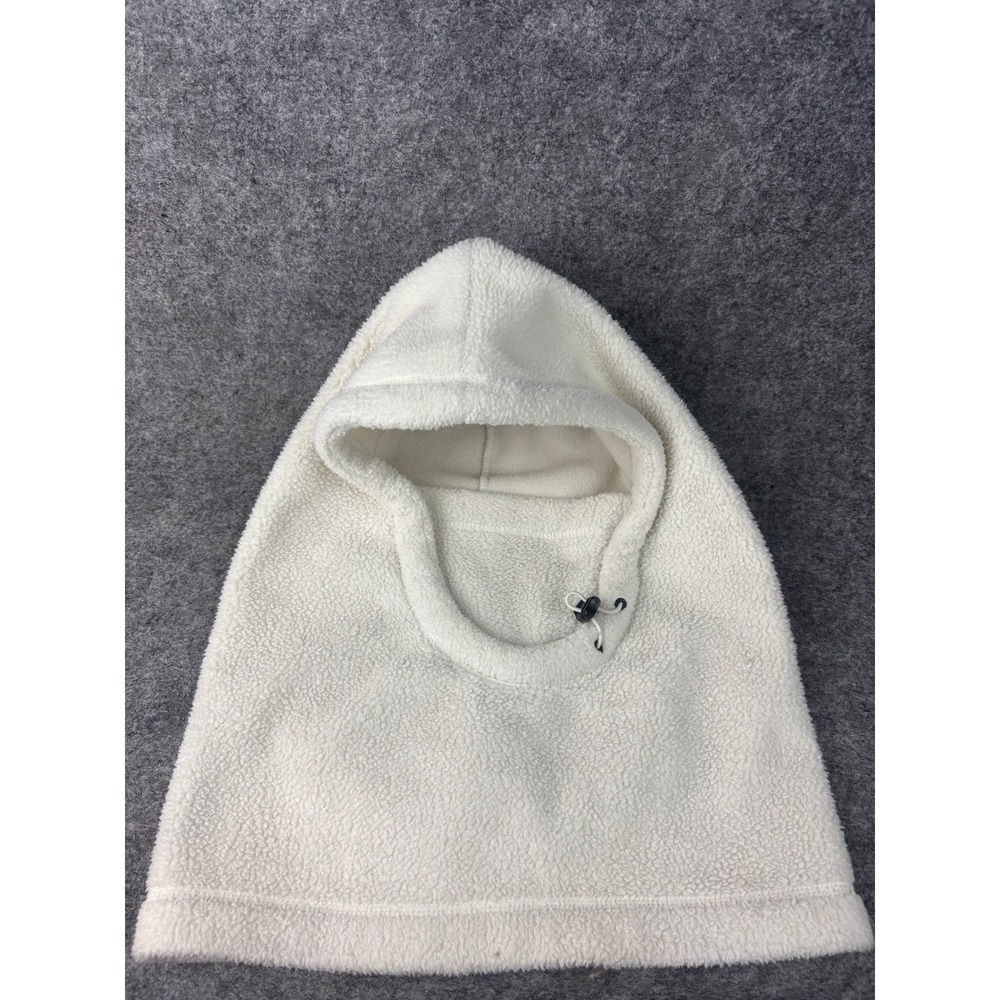 Stoic Balaclava Hood Men OS White Fleece Adjustable Bungee Winter Warmth